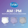 Forsite AM PM Briefs Printed Adult Diapers, Gray Stripes, Large,