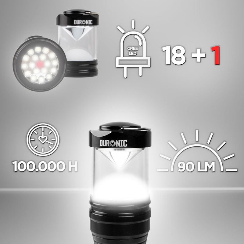 Duronic LED Torch RFL033AAA Portable Flashlight, Handheld Lantern, Lightweight Torch