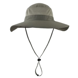 Magracy Unisex Womens Outdoor Wide Brim Sun Hat Mesh UPF50+ Safari Hats with Neck Flap Fishing Hats Pea Green