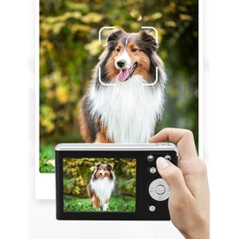 4K Digital Camera for Photography Vlogging, 48MP Autofocus Camera with 16X Zoom, Built in Fill Light, Anti Shake, Compact Portable Point and Shoot Camera for Beginners (Black)