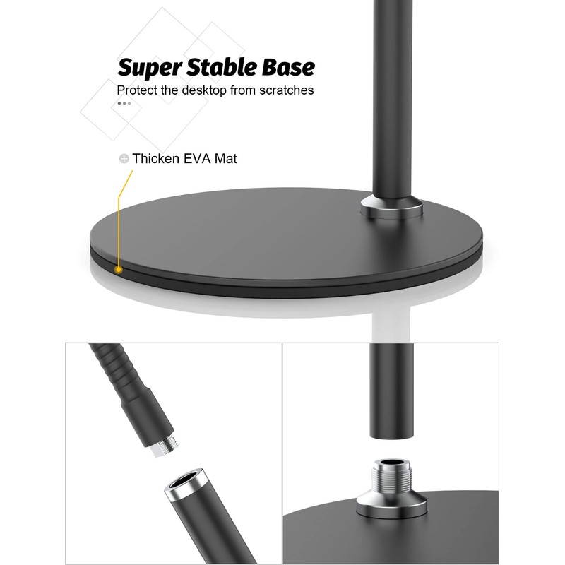 Cell Phone Stand, Adjustable Height & Angle Gooseneck Stand for