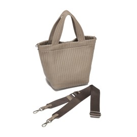 QUAY 99471 2-Way Genuine Leather Stitched Bag, Women's, Boat-shaped, Cowhide Leather, Handbag, Shoulder Bag, Small, Lightweight, Compact, Simple, Imai Bag, beige, (greige)