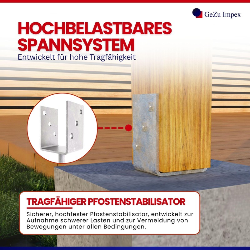 U Post Support with Stone Pin Pin 200mm 71mm