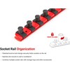 TEKTON 1/2 Inch Drive 6-Point Socket Set with Rail, 15-Piece