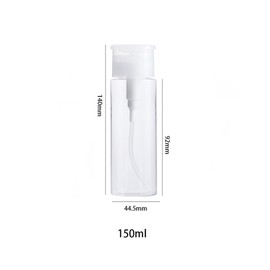Leadigol 3 PCS Nail Polish Remover Bottle, Clear Empty Pump Dispenser Bottle Portable 100/150ml Press Type Pumping Dispenser Travel Makeup Remover Bottle(150ml)
