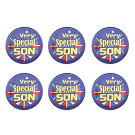 Beistle 6-Piece Very Special Son Satin Buttons
