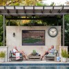 Horizent Outdoor Clocks Waterproof with Thermometer Rustic Coastal Wall Clock