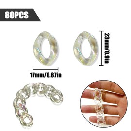 HAIKING AB Color Quick Link Connectors, 80 PCS Acrylic Linking Rings for Jewelry Making, Phone Decor and DIY Craft (17x23 mm/0.66x0.9 in)