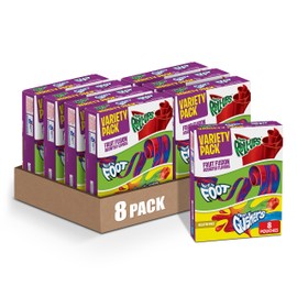 Fruit Roll-Ups, Fruit by the Foot, Gushers Fruit Flavored Snacks Variety Pack, Gluten Free, 8 Ct, 5.1 oz (Pack of 8)