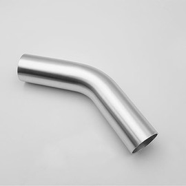 AC PERFORMANCE AC PERFORMANCE 1.75" (45mm) OD 45 Degree Aluminum Elbow Intercooler Pipe Air Intake Tube, 1.5D Radius, Brushed Finish