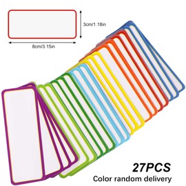 Magnetic Strips Writeable, Wipeable Magnetic Signs, Coloured Magnetic Signs, Universal Whiteboard Magnets, Magnetic Labels for Whiteboards, Pack of 27, Colour (Random Colour)