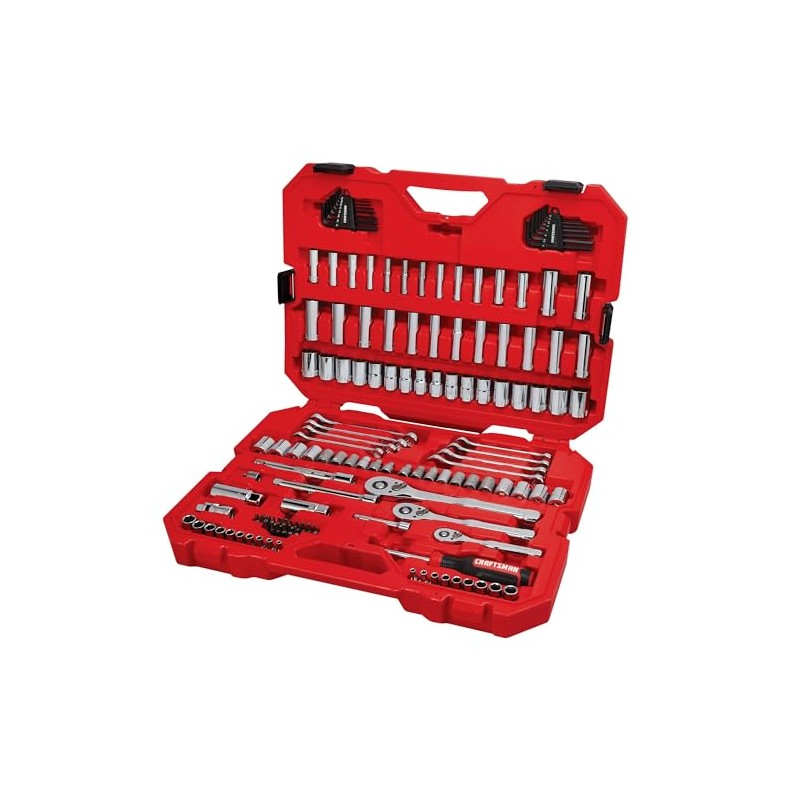 CRAFTSMAN Mechanic Tool Set 135 Pcs, 1/4, 1/2 and 3/8