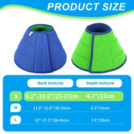 Dog Cone Collar, Soft Dog Cat Recovery Collar Adjustable Mesh Cone Collars Anti- Bite Elizabethan Collar Breathable Pet Protective Neck Cone Collars for Cats Small Dogs After Surgery (Blue Green, S)
