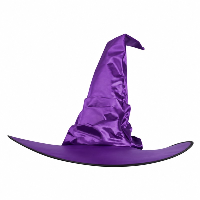 Black Witch Hat for Halloween Costumes – Foldable Cloth Wizard