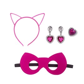 SHELOVESIT Girls Cute Kitties Tulle Dress with Flutter Sleeves Cat Dress Up Outfits for Christmas - 120cm/5T-6T - Red