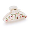 WOWORAMA Cute Hair Claw Clips for Women White Cherry Hair