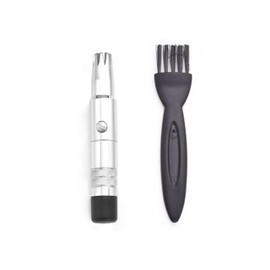 Motanar Manual Nose Hair Trimmer for Man & Woman,No Battery Required,Trimmer for Nose,Ear,Moustache and Whiskers Hair,Waterproof,Stainless Steel with Black Brush (Silver)
