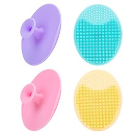 JEXCULL - Juego de 4 cepillos de limpieza facial de silicona suave, exfoliante facial para puntos negros, acné, almohadilla para poros de cuna, cepillo para limpieza profunda de la piel