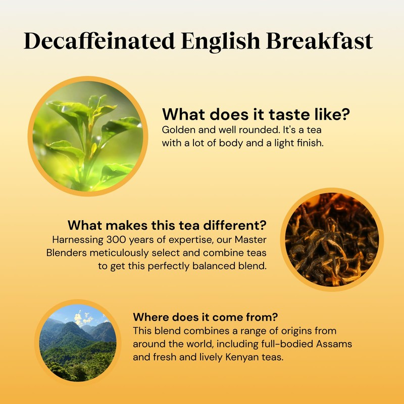 Twinings English Breakfast Decaf Tea | Golden, Well Rounded &