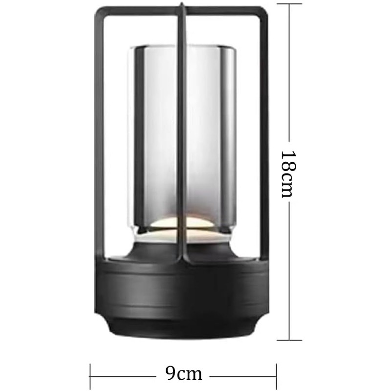 Cordless Table Lamp, LED Touch Metal Bedside Lamp, 3-Colour Infinitely