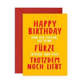 Central 23 Lustige Geburtstagskarte für Männer Frauen – 'VON DER PERSON DIE DEINE FÜRZE ERTRÄGT' – Geburtstagsgeschenk für Ehemann Ehefrau – Geburtstagskarten für Freund Freundin