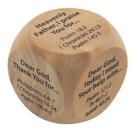 Wooden Religious Prayer Starter Cube for Kids, 1 1/4 Inch