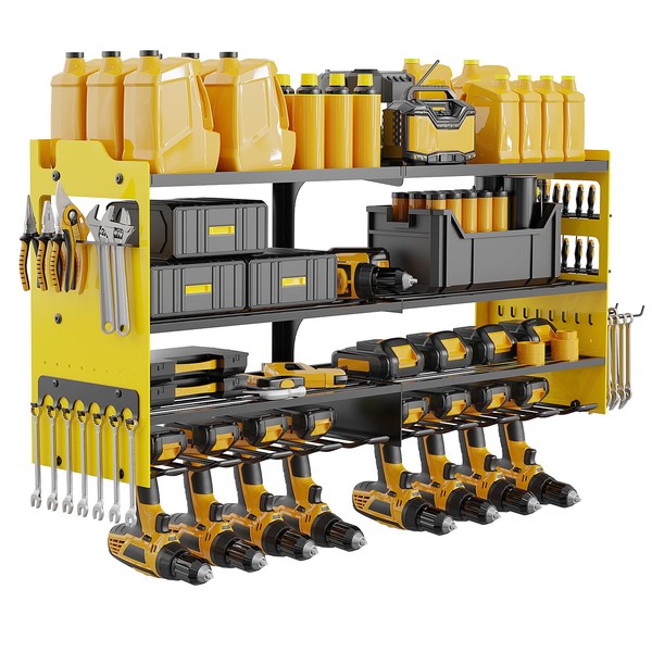 OUREST Power Tool Organizer Wall Mount with 8-Drill Holders-600Lbs Load