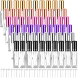 Domensi 60 Pcs 10 ml Perfume Travel Refillable Bottles Empty Glass Spray Bottles Atomizer Portable Cologne Fragrance Scent Sprayer Bottle with Liquid Dispensers for Travel(Multicolor)