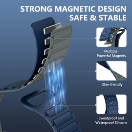 MYSNBKN Watch Bands Compatible with Garmin Fenix 8 51mm/Fenix 7X/Fenix 6X,26mm Double Sided Silicone Magnetic Watch Band Soft Sport Strap for Garmin Fenix 7X Pro/Fenix 6X Pro/Fenix 5X Plus Smart Watch