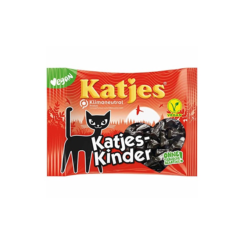Katjes Kinder Cat Shaped Licorice Drops - Pack of 6