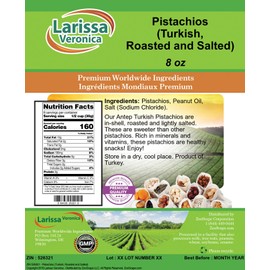 Pistachios (Turkish, Roasted and Salted) (8 oz, ZIN: 526321)