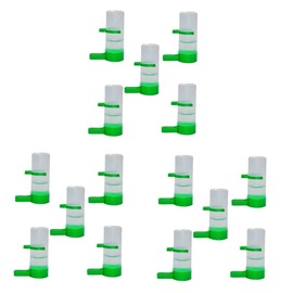 VILLFUL 3sets Small Birds Feeder Drinker Automatic Drinking Water Sprinkler Proof Bird Cup Drink Machine Drinker Plastic 5pcs*3