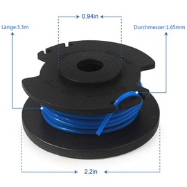 Eyoloty RAC124 thread spool suitable for Ryobi 18 V ONE+ cordless grass trimmer RLT1830Li, OLT1831, RLT1825Li, OLT1825, replacement thread spool, length 3.3 m, diameter 1.65 mm (6 spools)