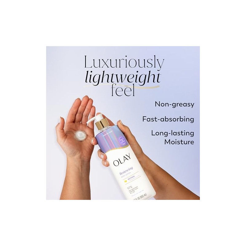 Olay Body Lotion Smoothing for Women with Retinol, 24hr Moisturizing,