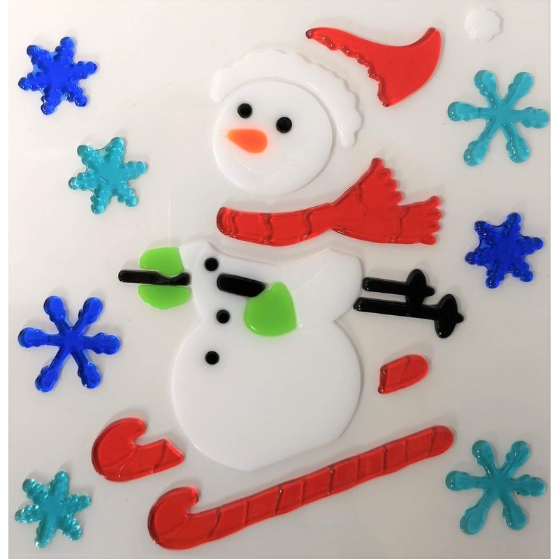 Christmas Window Stickers, 4 Sheets, Christmas Gel Clings (Design 2)
