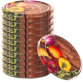 KADAX Screw Lid fi66 mm, Replacement Lid Set Made of Metal, Preserving Lids Suitable for 200 ml and 315 ml Jars, Twist-Off Lid with 4 Locking Teeth, Lids (Letscho, Pack of 10)