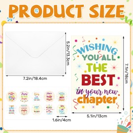 TaoBary 50 Set Coworker Farewell Cards Bulk Going Away Good Luck Cards with Envelopes and Stickers Coworker Goodbye Gifts for Office Colleague Retirement Leaving Supplies