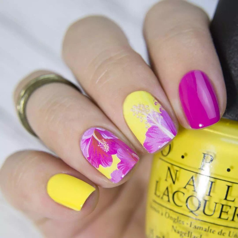 Whats Up Nails P085 Frilly Hibiscus Water Decals Sliders for