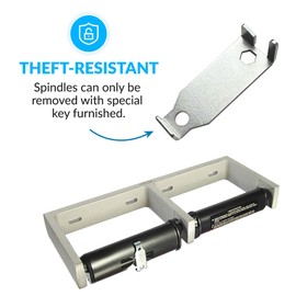 BOBRICK 2740 ClassicSeries Cast Aluminum Toilet Tissue Dispenser for Two Rolls, Satin Finish, 12-1/2” W, 1-1/2” L, 4-7/8” D (320 mm x 40 mm x 125 mm)