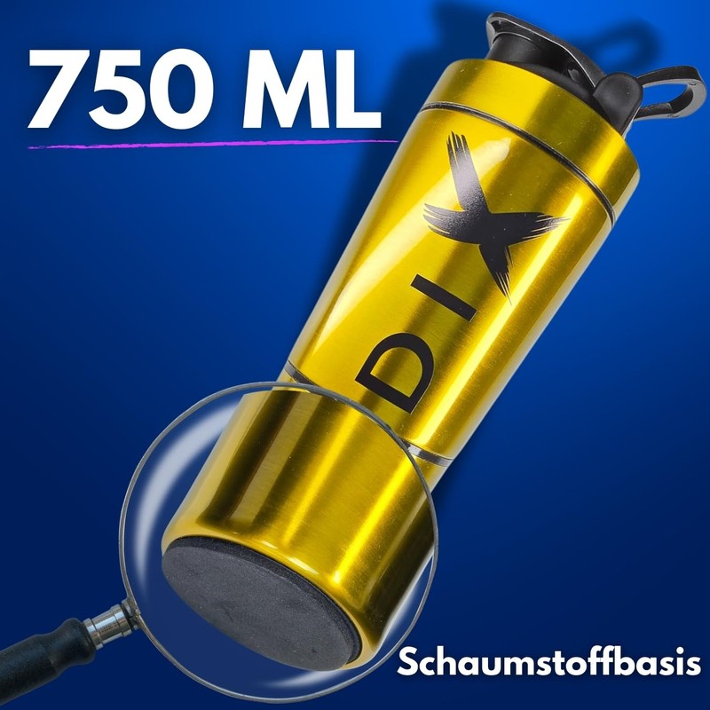 DIX Protein Shaker 750 ml, Made of Stainless Steel with