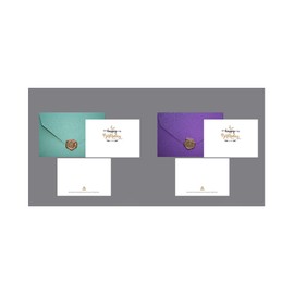 10 Pcs Birthday Cards with Envelopes and Sealing Wax, DIY Greeting Cards for Man Woman family Birthday. (Ti-ff-any Blue+purple）
