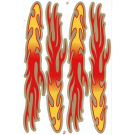 1 Sheet Flames Fire Orange Sticker Motorsport Motocross Car Tuning Scooter Sticker Film 1 Sheet 270 mm x 180 mm Weatherproof or for Model Making
