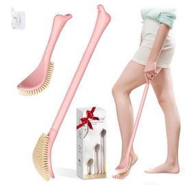 Cepillo de pie para ducha, 3 en 1 en la ducha, cepillo de pie ajustable de mango largo para personas mayores, embarazadas, discapacitadas, lesionadas, heridas, caja de regalo empaquetada