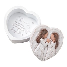 Sister Figurines Jewelry Small Keepsake Box for Sister Birthday Gifts - Friendship Gifts Memory Box - Mother’s Day Birthday, Christmas Gifts Decorative Boxes for Home Decor - 3D Sculpted Hand-Painted