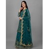 TRENDMALLS Women's Mono Net Kurta Lehenga Suit Set (TM.G112-Morpeach-S) Teal
