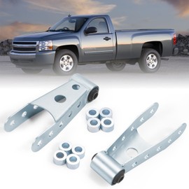 HRepair 2 Inch Suspension Rear Drop Lowering Shackles Kit fits for Chevy Silverado GMC Sierra 1500 Dodge Ram Ford F150 Ranger Rear Suspension lowering kit丨410520-With Gasket(White)