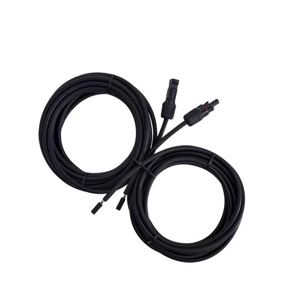 Renogy 20FT 10AWG Solar Wire Extension Cables with Female and Male Connector, Adaptor Kit, a Pair,Black