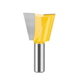 Boxonly Straight Cut Router Bit Milling Cutter Cutting Dovetail Bit 1/2 Inch Shank,1-3/8" Cut Diameter Wood Cutting Trimming Cutter Double Flute Straight Grooving Bits for Woodworking Dovetail Bit