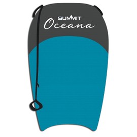 Inflatable Bodyboard with Handles & Leash 106cm x 60cm – Lightweight Surf Body Board for Sea & Beach – Compact Boogie Board with Mesh Bag – Max Weight 100kg – Easy Inflate & Repair Patch (Blue)