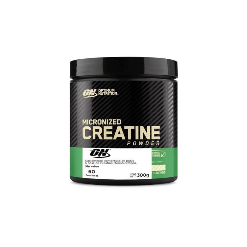 Optimum Nutrition Creatina en Polvo Sin Sabor 300G, 60 Servicios